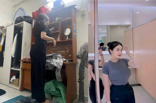 Em sinh viên trường Công Đoàn ngực đầy đặn